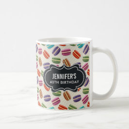 Colorful Parisian Macarons Pattern Birthday Koffiemok