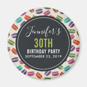 Colorful Parisian Macarons Pattern Birthday Magneet