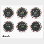Colorful Parisian Macarons Pattern Birthday Ronde Sticker (Vel)