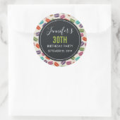 Colorful Parisian Macarons Pattern Birthday Ronde Sticker (Tas)