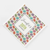 Colorful Parisian Macarons Pattern Birthday Servet (Hoek)