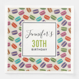 Colorful Parisian Macarons Pattern Birthday Servet