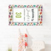 Colorful Parisian Macarons Pattern Birthday Spandoek (Insitu)