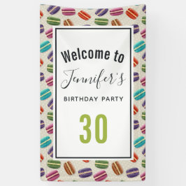 Colorful Parisian Macarons Pattern Birthday Spandoek