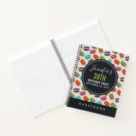 Colorful Parisian Macarons Pattern Guestbook Notitieboek
