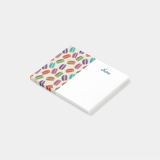 Colorful Parisian Macarons Pattern Post-it® Notes (Schuin)