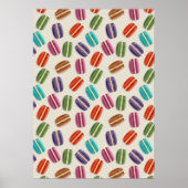Colorful Parisian Macarons Pattern Poster (Voorkant)