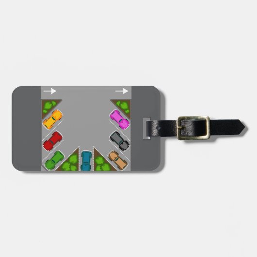 Colorful Parking Lot Overhead View Car Enthusiast Bagagelabel (Voorkant horizontaal)