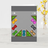 Colorful Parking Lot Overhead View Car Enthusiast Kaart (Gele Bloem)