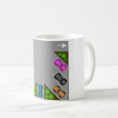 Colorful Parking Lot Overhead View Car Enthusiast Koffiemok (Voorkant rechts)