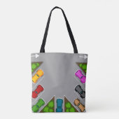 Colorful Parking Lot Overhead View Car Enthusiast Tote Bag (Achterkant)