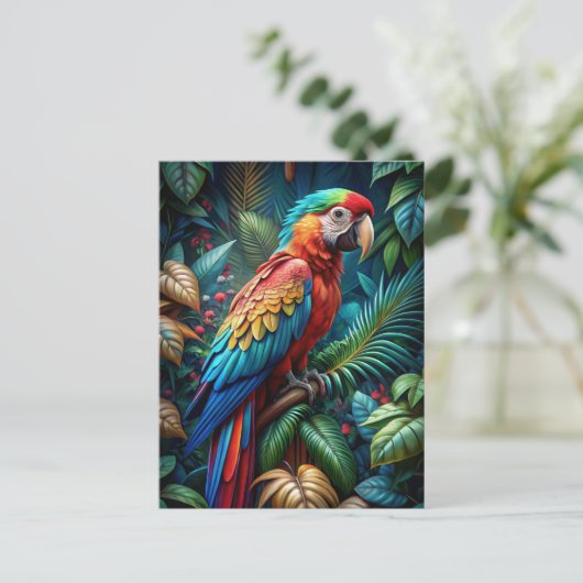 Colorful Parrot Briefkaart (Staand voorkant)