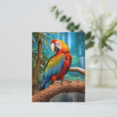 Colorful Parrot Briefkaart (Staand voorkant)