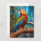 Colorful Parrot Briefkaart (Voorkant / Achterkant)