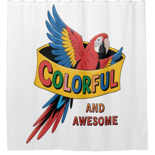 Colorful Parrot Douchegordijn (Voorkant)