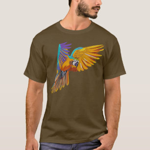 Colorful Parrot Embroidery T-shirt