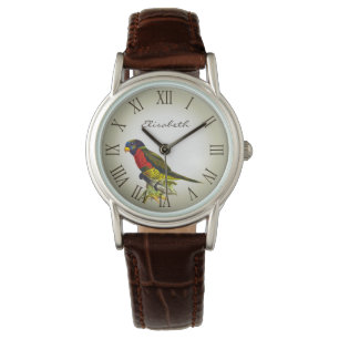 Colorful  parrot-illustratienaam horloge