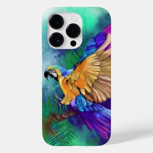 Colorful Parrot iPhone Case (Achterkant)