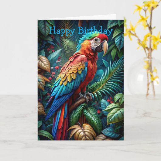 Colorful Parrot Kaart (Gele Bloem)