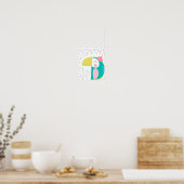 Colorful Parrot met polkadots. Poster (Keuken)