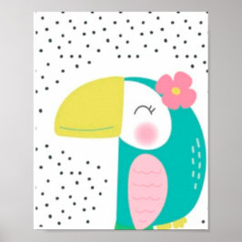 Colorful Parrot met polkadots. Poster