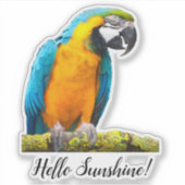 Colorful Parrot op Lichen Branch Foto Custom Sticker (Voorkant)