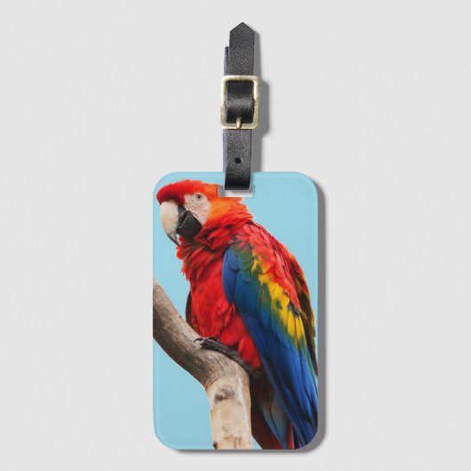 Colorful Parrot Portret Foto Bagagelabel (Voorkant (verticaal))