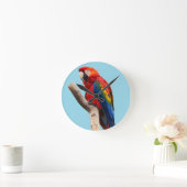Colorful Parrot Portret Foto Ronde Klok (Huis)