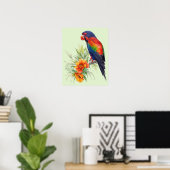 Colorful Parrot Poster (Thuiskantoor)