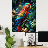 Colorful Parrot Poster (Thuiskantoor)