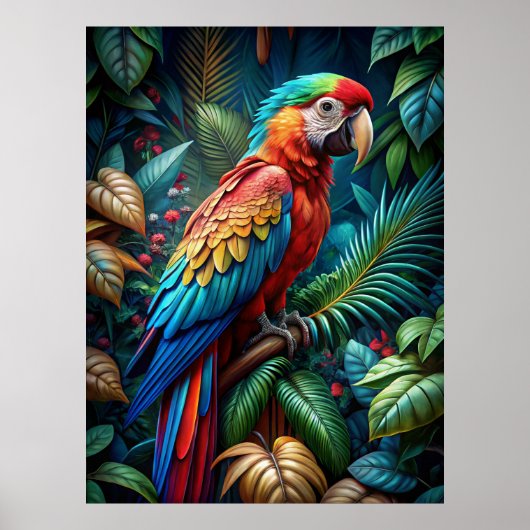 Colorful Parrot Poster (Voorkant)