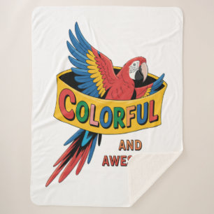 Colorful Parrot Sherpa Deken