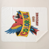Colorful Parrot Sherpa Deken (Voorkant (horizontaal))