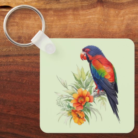 Colorful Parrot Sleutelhanger (Voorkant)