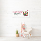 Colorful Parrot Tropical Child's Birthday Party Spandoek (Insitu)