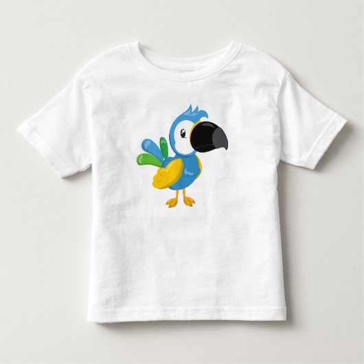 Colorful Parrot, Tropische Parrot, Cute Parrot Kinder Shirts (Voorkant)