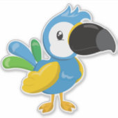 Colorful Parrot, Tropische Parrot, Cute Parrot Sticker (Voorkant)