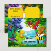 Colorful Parrots Child Birthday Briefkaart (Voorkant / Achterkant)