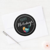 Colorful Partridge Happy Holiday Sticker (Envelop)