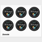 Colorful Partridge Happy Holiday Sticker (Vel)
