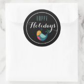 Colorful Partridge Happy Holiday Sticker (Tas)
