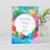 Colorful Party-ballonnen Kaart (Staand voorkant)