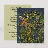 Colorful Party Dragon ~Pas deze uitnodigingen aan (Voorkant / Achterkant)