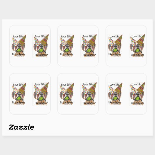colorful party love life like a boxer Sticker (Vel)