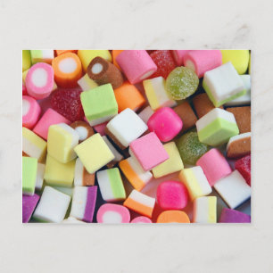 Colorful party snoep mix print briefkaart
