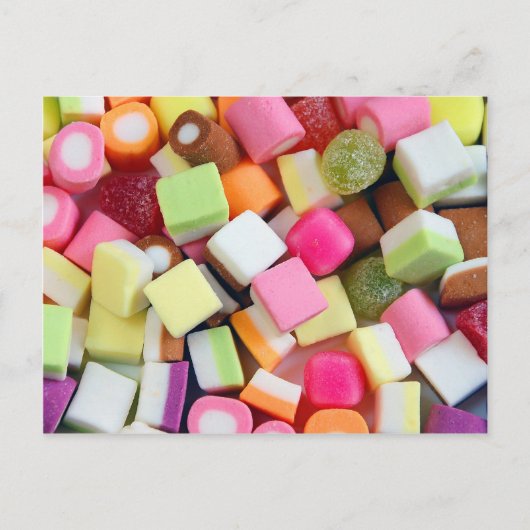 Colorful party snoep mix print briefkaart (Voorkant)