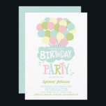 Colorful Pastel Balloons Kids Birthday Uitnodiging<br><div class="desc">Colorful Pastel Balloons doodt de uitnodiging van afgelopen dag. feestelijke feestelijke feestelijke feestelijke feestelijke feestdagen met roze, gele, blauwe en groene ballonnen met moderne en bizarre typografieën. De kleuren zijn perfect voor geslachtsneutrale verjaardagsfeestjes. Personaliseer de rug van de uitnodiging door een foto, patronen, of om het even welk afbeelding toe...</div>