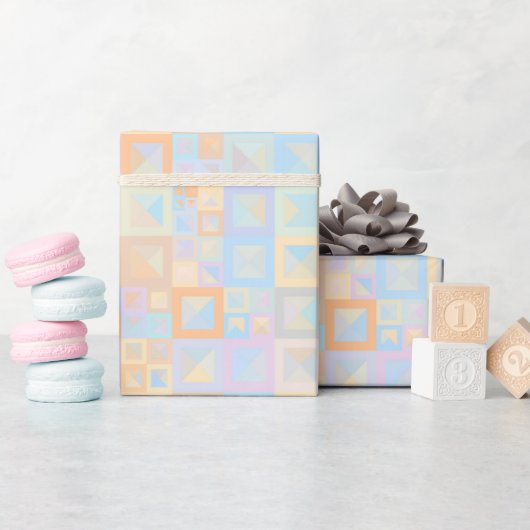 Colorful Pastel Boho Mod Geometric Abstract Cadeaupapier (Baby Shower)