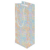 Colorful Pastel Boho Mod Geometric Abstract Wijn Cadeautas (Achterkant Gekanteld)