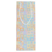 Colorful Pastel Boho Mod Geometric Abstract Wijn Cadeautas (Achterkant)